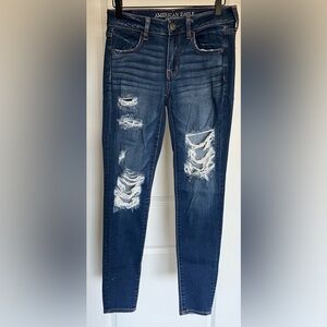 American Eagle Distressed Denim Jeggings size 4 regular
